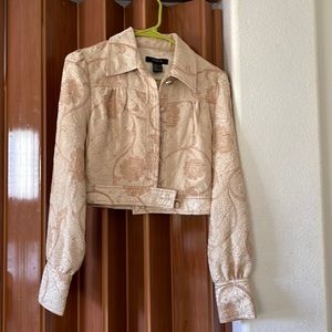 Arden B brocade cropped jacket in small